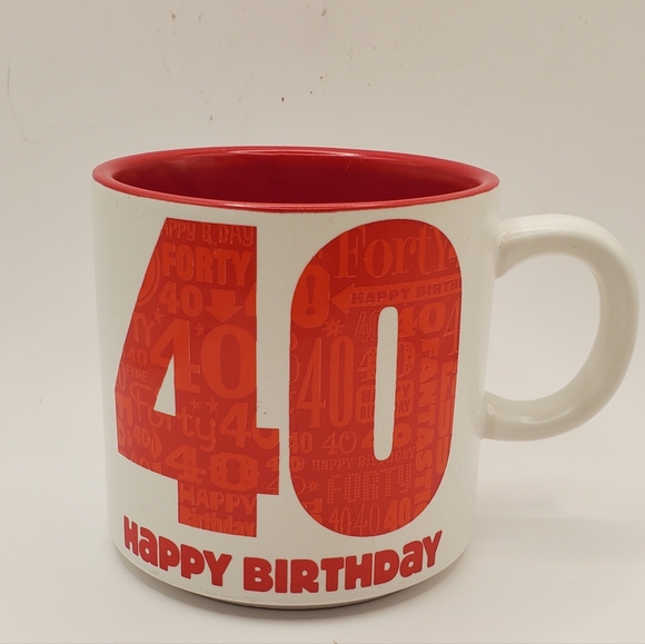 Only At Hallmark Red And White 40 th Happy Birthday Mug Celebration Gift - Picture 2 of 10